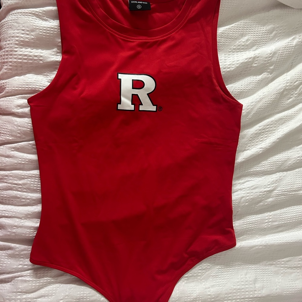 Red Bodysuit with 'R' Logo (Rutgers Merchandise)